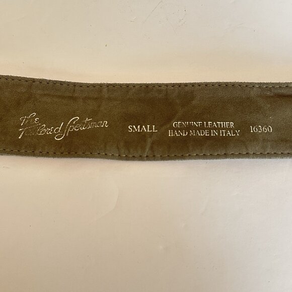 Tailored Sportsman Quilted Leather Belt Soft Gray Silver Sz Small Handmade Italy - Picture 4 of 11